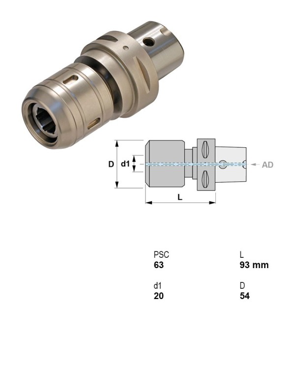 Picture of Canela Tool 18.400.063.20 C6 Milling Chuck 0.00mm Canela